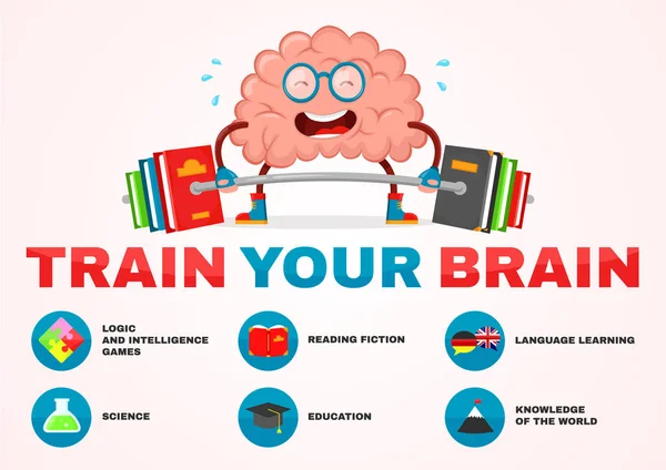 Train your brain infographic . brain vector — Stock Vector