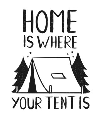 Türü hipster sloganı ev yer senin çadır