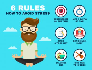 Infographic önlemek için 6 kuralları stres. 