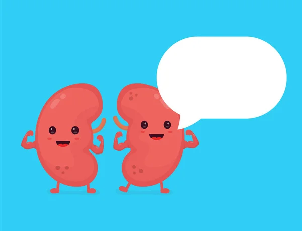 強力な健康的な幸せな腎臓文字 — ストックベクタ