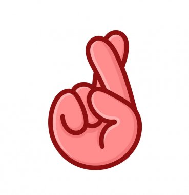 Parmak çarpı işareti işareti. Batıl inanç, şans, 