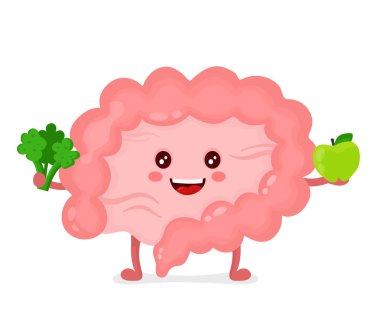 Strong healthy happy Intestine character  clipart