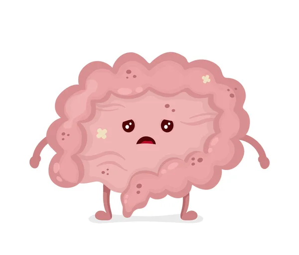 Intestino triste enfermizo e insano. Vector — Vector de stock