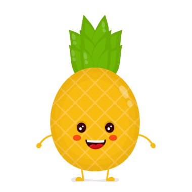Happy komik ananas gülümseyen şirin. 