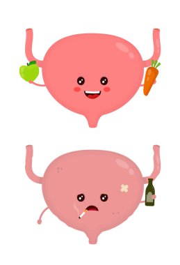 Şişe ile mutsuz sağlıksız hasta mesane 