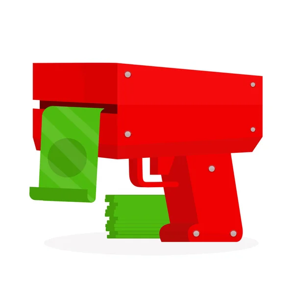 Pistola de cajero automático. Vector dibujos animados planos — Vector de stock