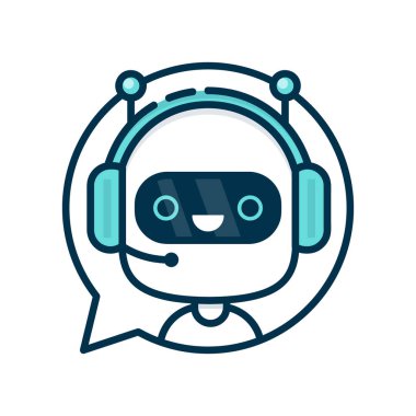 Şirin komik robot sohbet bot gülümseyen