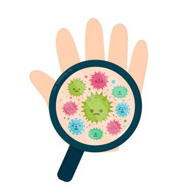 Şirin kızgın kötü kötü mikrop virüs sinek 