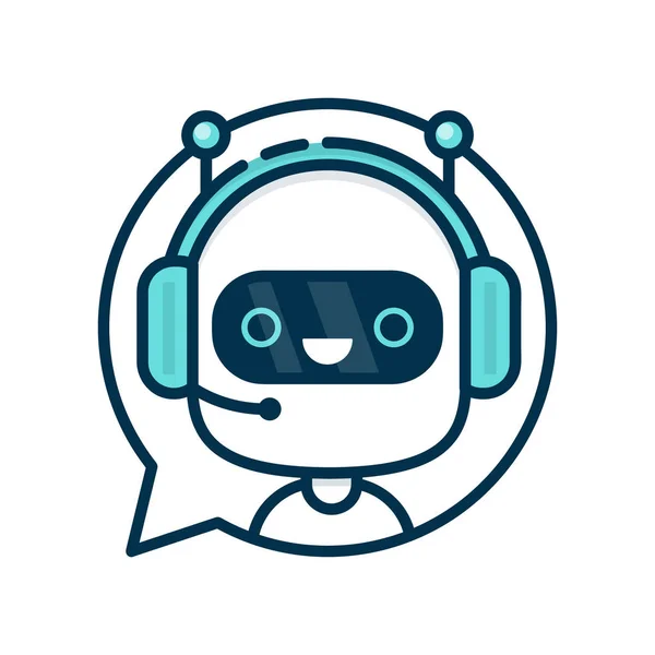 Leuke grappige robot chat bot glimlachen — Stockvector