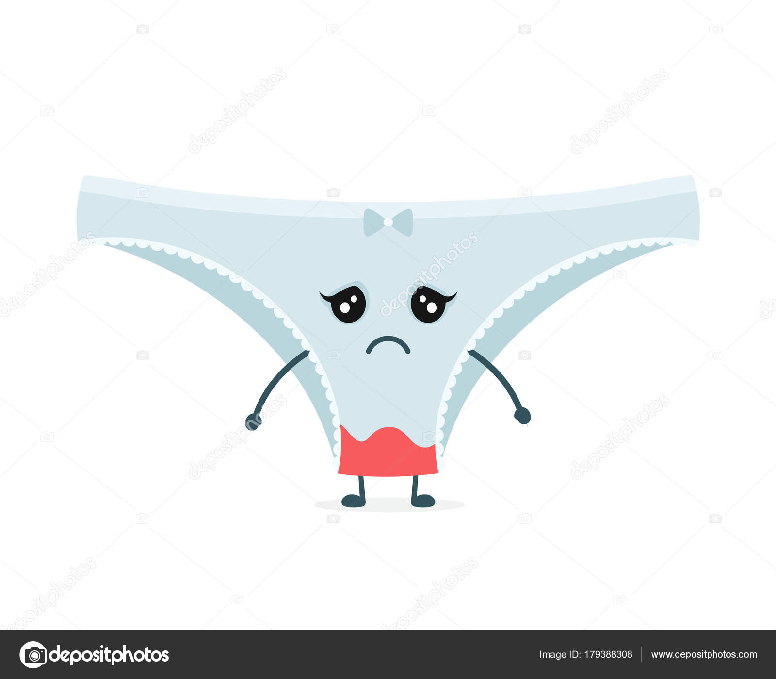 Blood stain on sad panties. Vector flat Stock Vector by ©Kahovsky