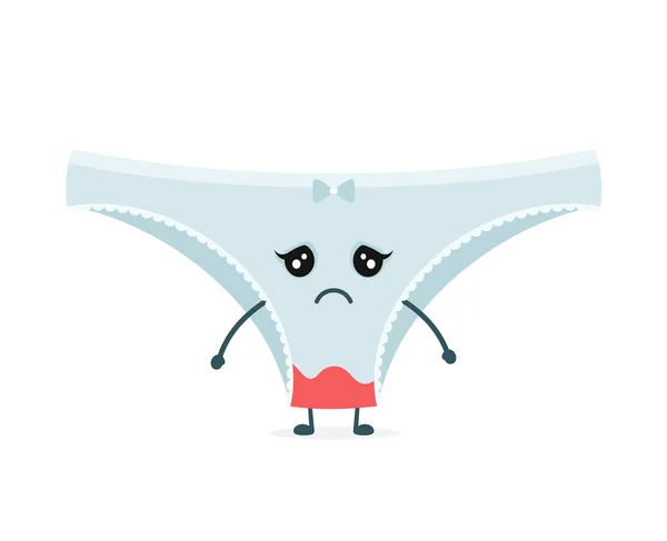 Blood stain on sad panties. Vector flat — Stock Vector