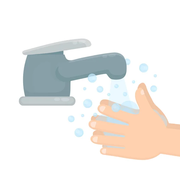 Pair of hands washing using soap — Stock Vector