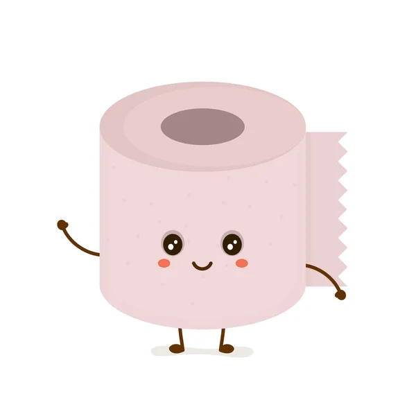 Legrační šťastný roztomilý usměvavý toaletní papír — Stockový vektor