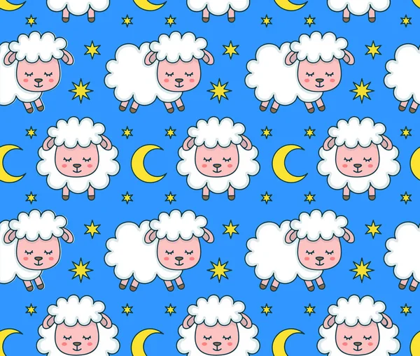 Cute smilng funny sleeping sweet dreams — Stock Vector