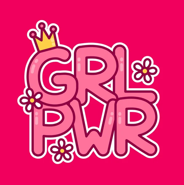 Feministisk slogan Girlpower. Vector platta — Stock vektor