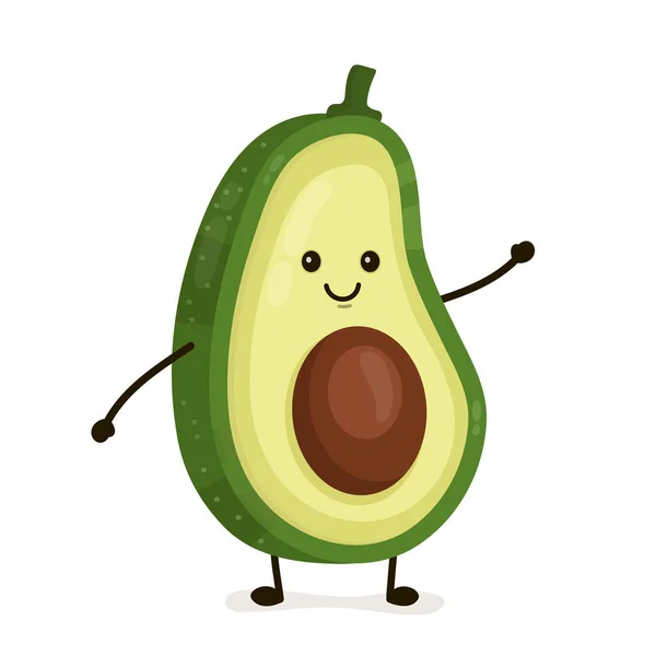 Divertido feliz lindo feliz sonriente aguacate — Vector de stock