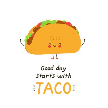 Tatlı taco karakteri. Beyaz arkaplanda izole