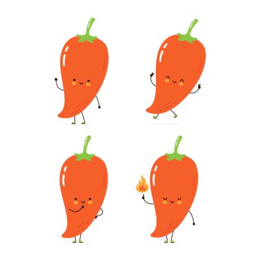 Sevimli, mutlu mantar karakter seti