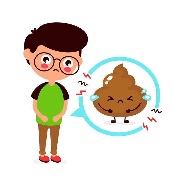 Sad young man with poop problem character — ストックベクタ
