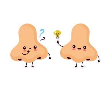 Cute happy human nose with question mark clipart