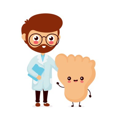 Sevimli gülümseyen mutlu insan ayağı 