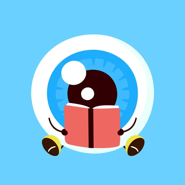 Lindo sonriente ojo feliz órgano leer libro — Vector de stock