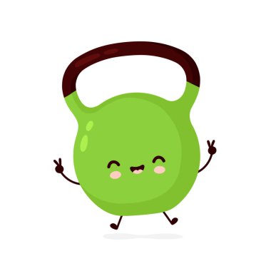 Şirin gülümseyen mutlu fitness su ısıtıcısı ağırlığı