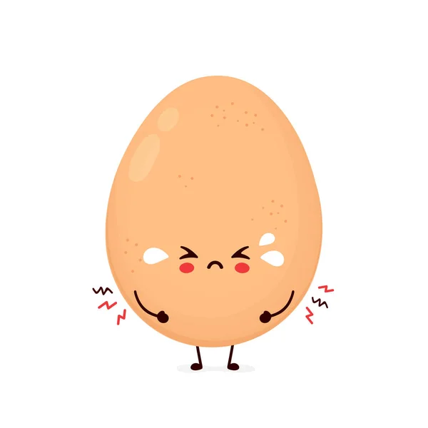 Cute sad cry chicken egg. Vector — Stock Vector