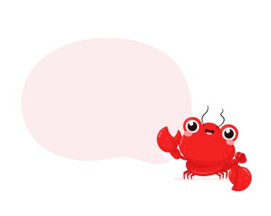 Konuşma baloncuklu gülen tatlı ıstakoz.