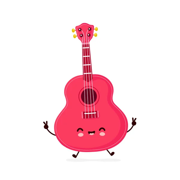 Jolie guitare ukulele souriante — Image vectorielle