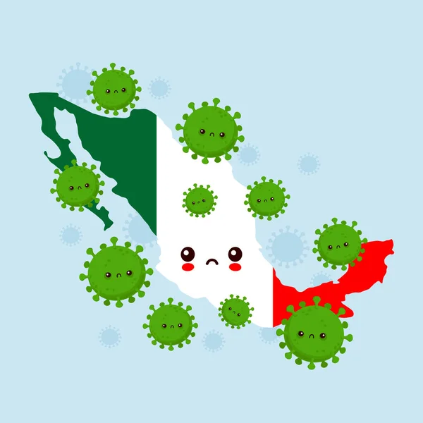 Нічний сумний напад Мексики на коронавійську інфекцію — стоковий вектор