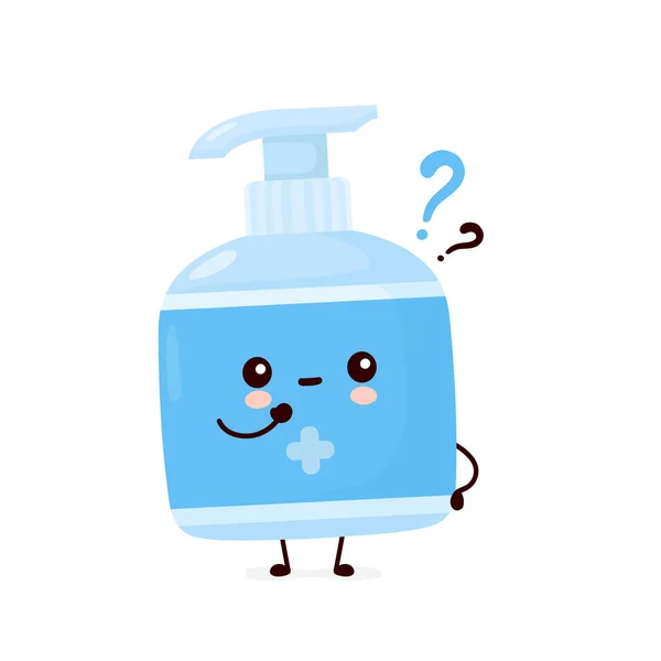 Cute happy smiling antiseptic bottle — Stock Vector