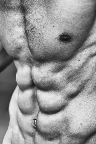Strong Athletic Man Fitness Model Torso. Perfect Six Pack Abs. — Stock Photo, Image