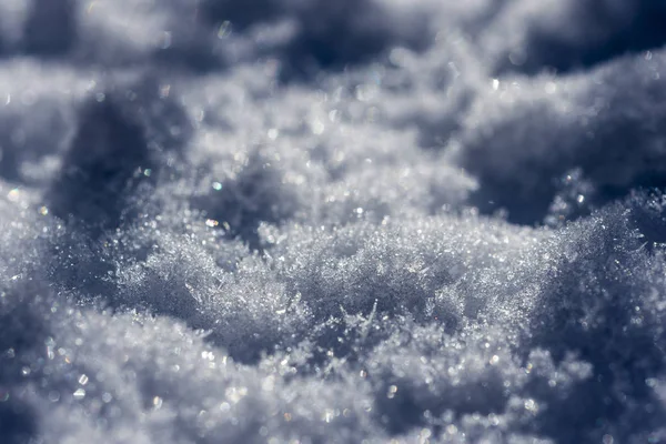 Textura de nieve natural Fondo Primer plano en el día frío de invierno —  Fotos de Stock