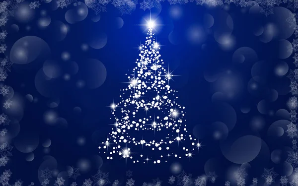 Árvore de Natal estilizada. Vetor de estoque. Fundo azul . —  Vetores de Stock