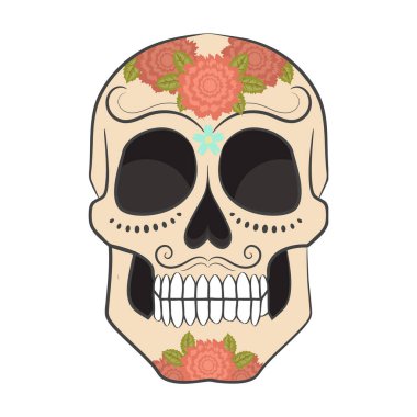 Renkli gün ölü şeker kafatası ile süsleme.