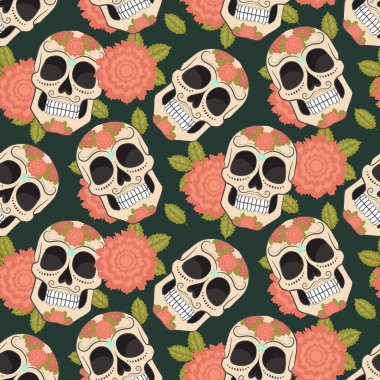 Şeker kafatasları ile sorunsuz. Vektör sürüm.