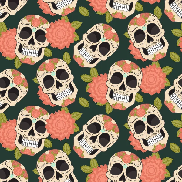 Şeker kafatasları ile sorunsuz. Vektör sürüm.