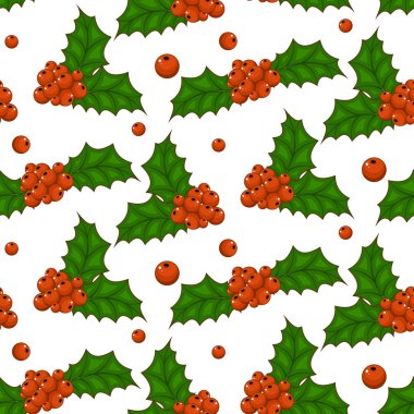 Noel holly Karpuzu Dikişsiz desen illüstrasyon
