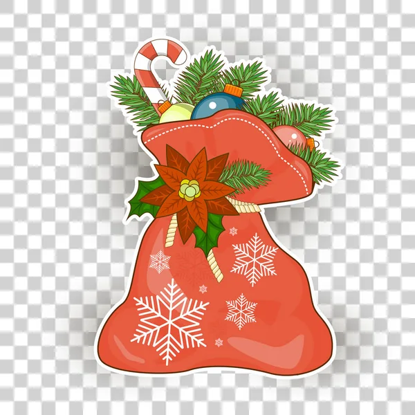 Christmas bag santa claus vector illustration isolated on white background — Stock Vector