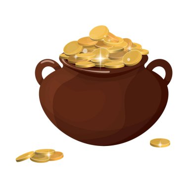 Sihirli gökkuşağı ile altın bir kap