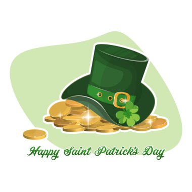 illüstrasyon, yonca ile yeşil St. Patrick s gün şapka