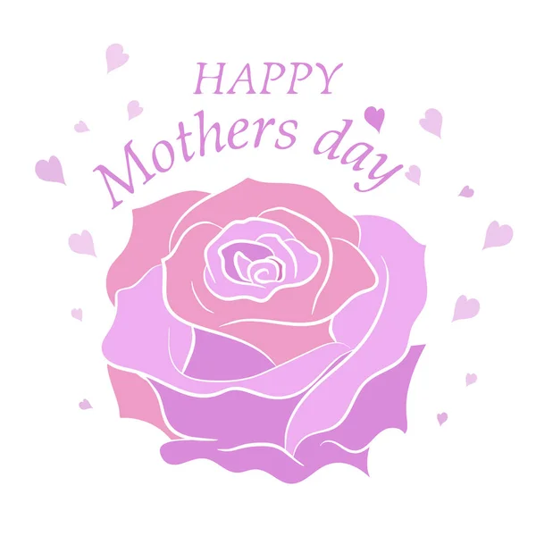 Feliz Día de las Madres. Caligrafía hecha a mano ilustración vectorial. Tarjeta del día de la madre con corazón — Vector de stock
