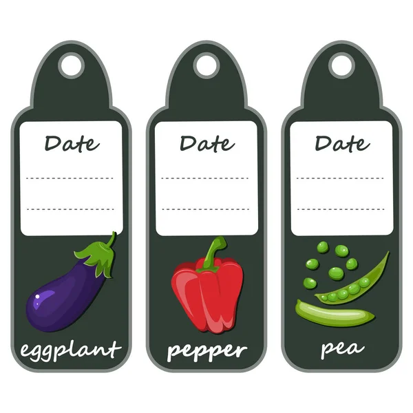 Étiquette bio aux légumes verts . — Image vectorielle