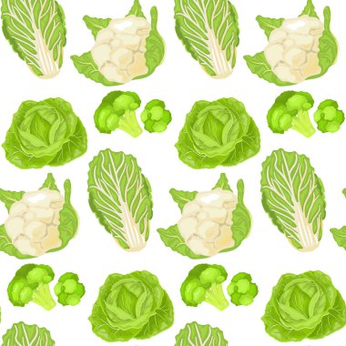 Vektör sarı izole karikatür lahana ile seamless modeli.