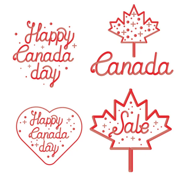 Šťastný den Kanady ručně tažené design typografie. Nápis ilustrace. Ideální pro reklamy, plakát, oznámení, pozvánky nebo blahopřání. — Stockový vektor
