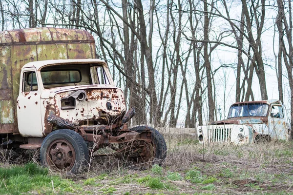 Rusty velho caminhão na grama — Fotografia de Stock