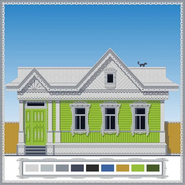 老房子绿色 — 图库矢量图片