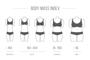 Body Mass Index vector illustration,female figure