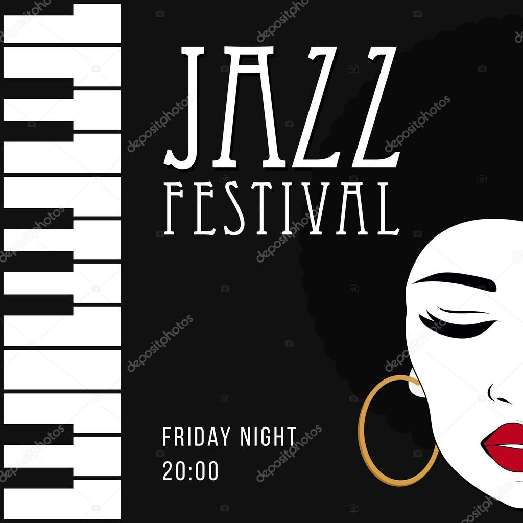 Jazz music, poster background template.